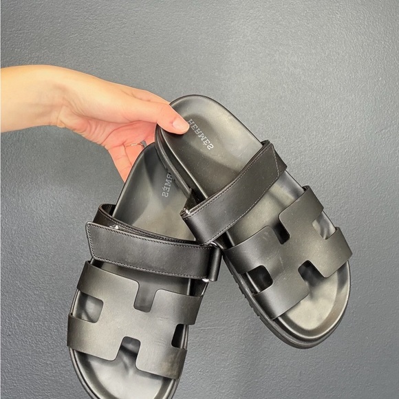 Hermes Black Slide Sandals - Picture 2 of 3